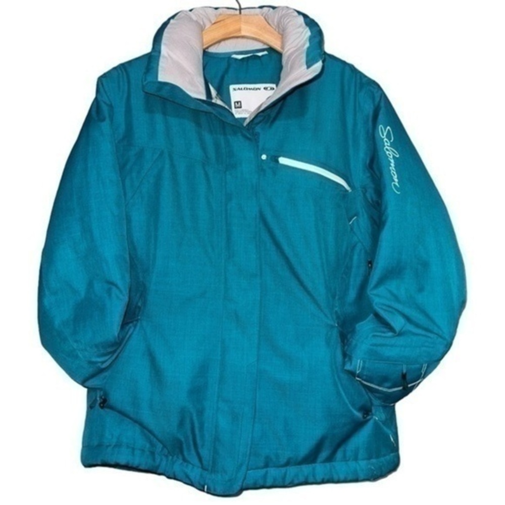 Salomon Women’s Size M Blue Grey Clima Pro Winter Ski Snowboarding Jacket